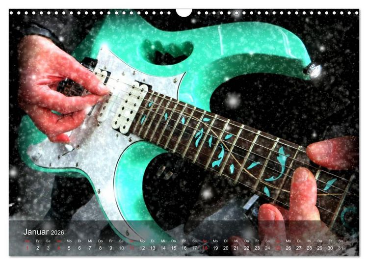 Produktbild: Rockgitarren Power (Wandkalender 2026 DIN A3 quer), CALVENDO Monatskalender