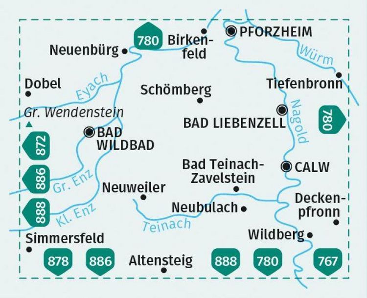 Produktbild: KOMPASS Wanderkarte 873 Bad Liebenzell, Bad Wildbad 1:25.000