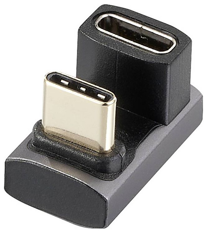 Produktbild: Renkforce USB4&reg;, USB-C&reg; Adapter [1x USB-C&reg; Stecker - 1x USB-C&reg; Buchse] RF-3802674 8K UHD, Buchse 180&deg; gewinkelt