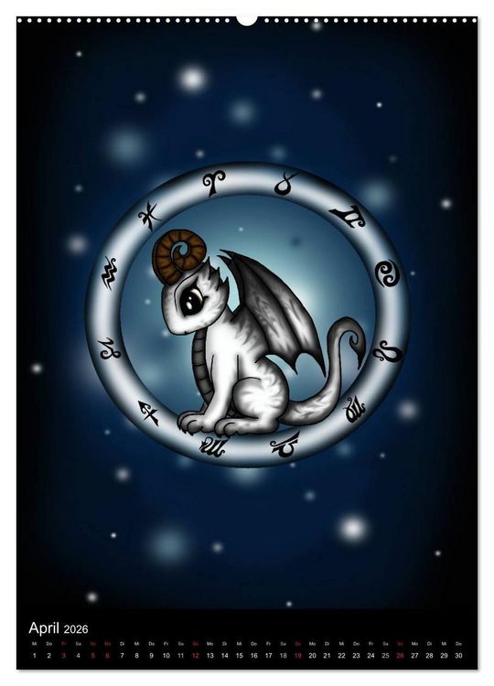Produktbild: Drachen-Sternzeichen (Wandkalender 2026 DIN A2 hoch), CALVENDO Monatskalender