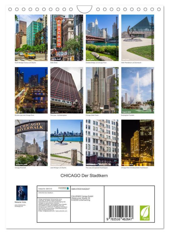 Produktbild: CHICAGO Der Stadtkern (Wandkalender 2026 DIN A4 hoch), CALVENDO Monatskalender