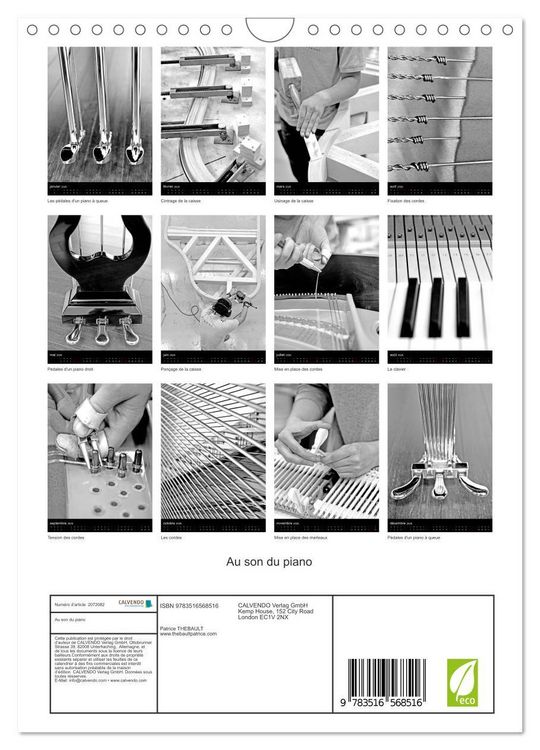 Produktbild: Au son du piano (Calendrier mural 2026 DIN A4 horizontal), CALVENDO calendrier mensuel
