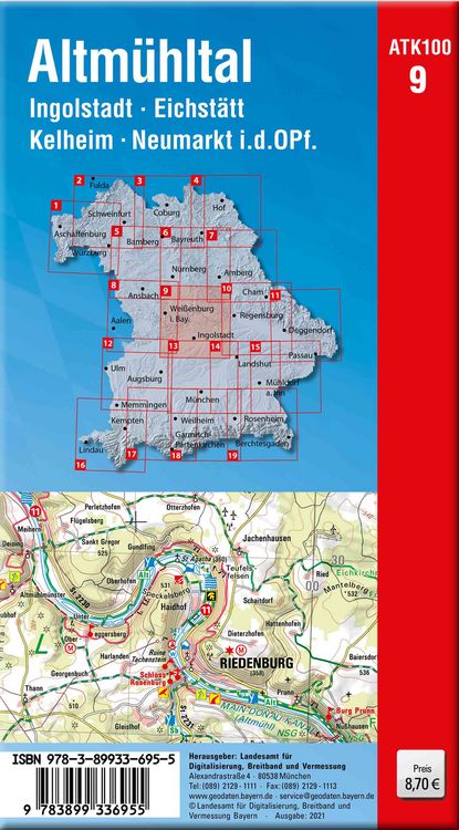Produktbild: ATK100-9 Altm&uuml;hltal (Amtliche Topographische Karte 1:100000)