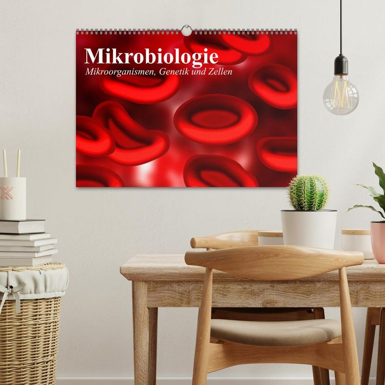 Produktbild: Mikrobiologie. Mikroorganismen, Genetik und Zellen (Wandkalender 2026 DIN A3 quer), CALVENDO Monatskalender