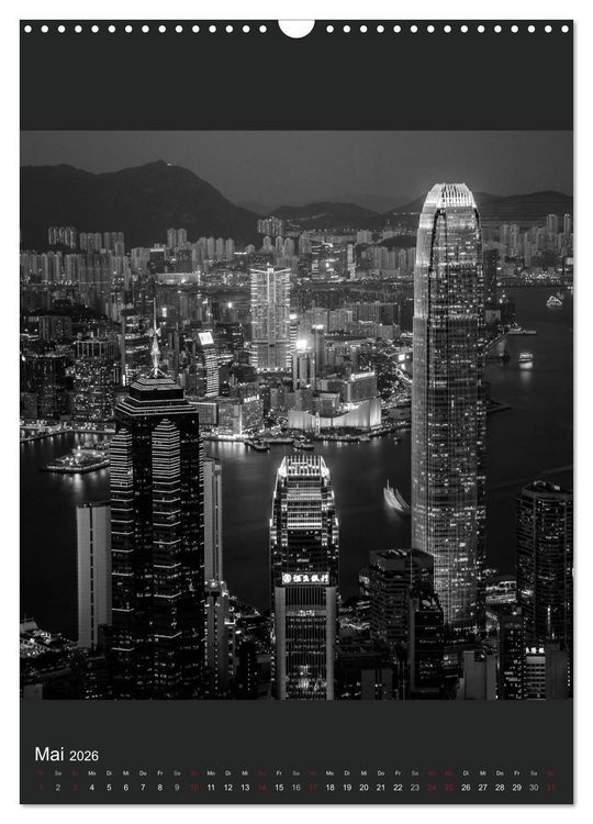 Produktbild: Hongkong schwarzwei&szlig; (Wandkalender 2026 DIN A3 hoch), CALVENDO Monatskalender