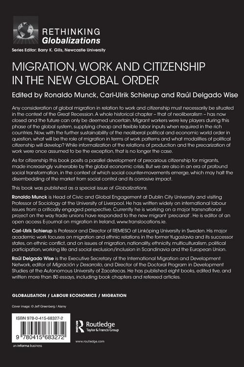 Produktbild: Migration, Work and Citizenship in the New Global Order