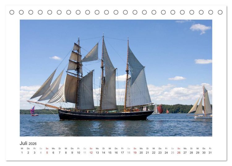 Produktbild: Historische Segelschiffe auf der Ostsee (Tischkalender 2026 DIN A5 quer), CALVENDO Monatskalender