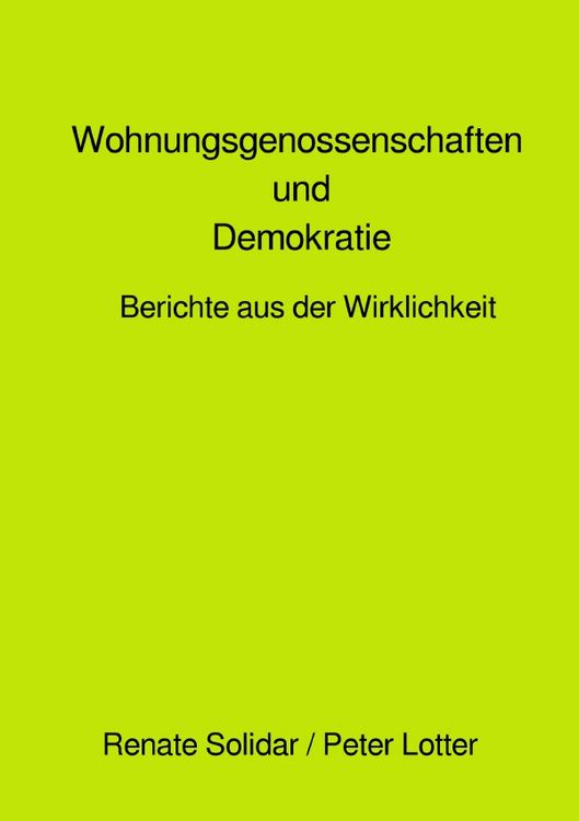 Produktbild: Wohnungsgenossenschaften und Demokratie