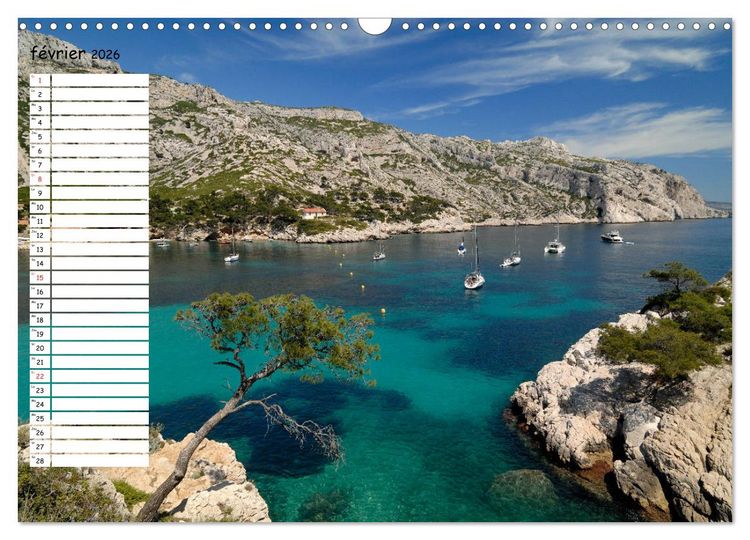 Produktbild: Les Calanques - Criques et fiords de Provence (Calendrier mural 2026 DIN A3 vertical), CALVENDO calendrier mensuel