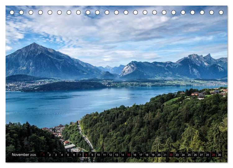 Produktbild: Bellevue Schweiz (Tischkalender 2026 DIN A5 quer), CALVENDO Monatskalender