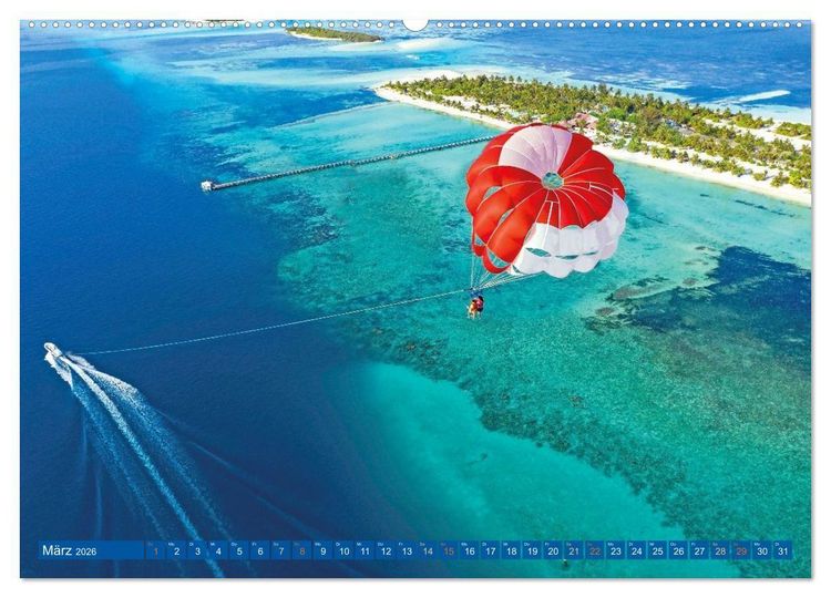 Produktbild: Die Malediven: Fluchtpunkt Sehnsucht (Wandkalender 2026 DIN A2 quer), CALVENDO Monatskalender