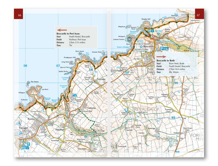 Produktbild: South West Coast Path Map Booklet - Vol 1: Minehead to St Ives