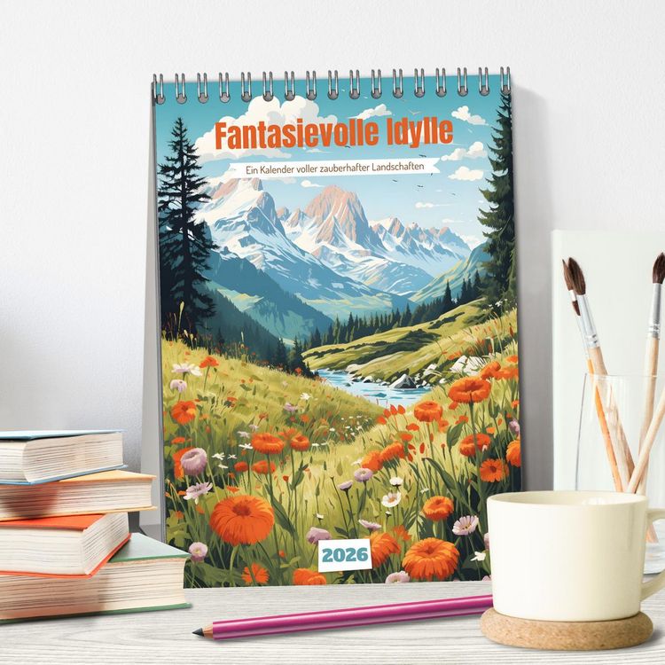 Produktbild: Fantasievolle Idylle (Tischkalender 2026 DIN A5 hoch), CALVENDO Monatskalender