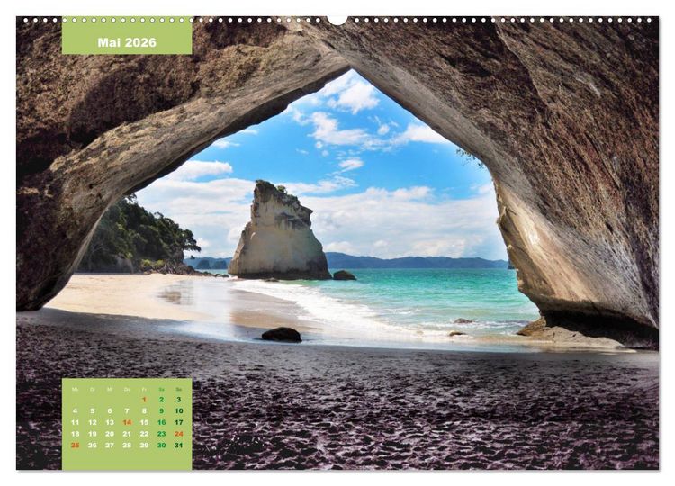 Produktbild: Erlebe mit mir die H&ouml;hepunkte von Neuseeland (hochwertiger Premium Wandkalender 2026 DIN A2 quer), Kunstdruck in Hochglanz