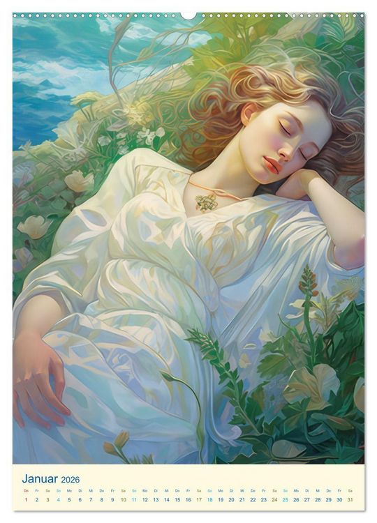 Produktbild: Feminine Romantik &ndash; Impressionistische Bilder (Wandkalender 2026 DIN A2 hoch), CALVENDO Monatskalender