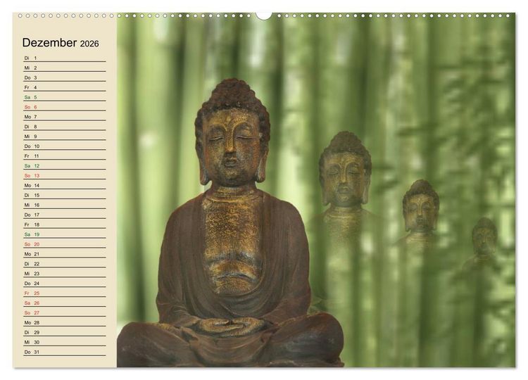 Produktbild: Buddha und Yin Yang (Wandkalender 2026 DIN A2 quer), CALVENDO Monatskalender