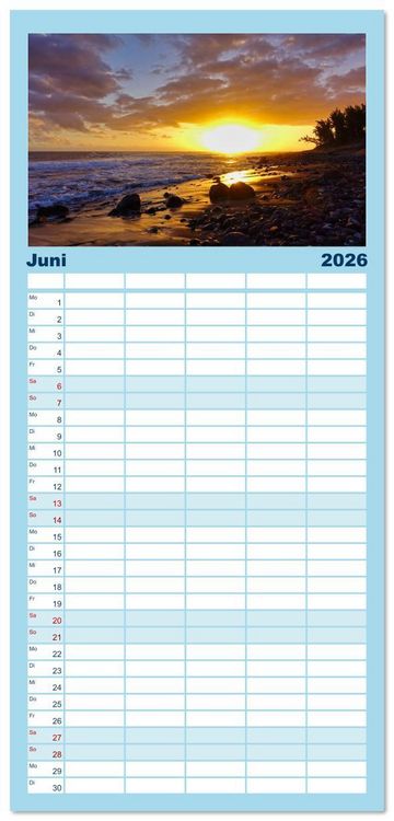 Produktbild: Familienplaner 2026 - La Reunion - Traumhafte K&uuml;sten und Hochgebirge mit 5 Spalten (Wandkalender, 21 x 45 cm) CALVENDO