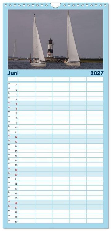 Produktbild: Familienplaner 2027 - Segelboote - Eleganz in Vollendung mit 5 Spalten (Wandkalender, 21 x 45 cm) CALVENDO