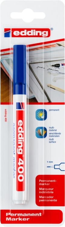 Produktbild: Edding 400 4-400-1-1003 Permanentmarker Blau wasserfest: Ja