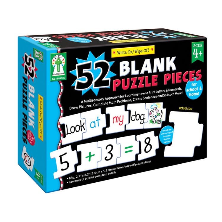 Produktbild: Write-On/Wipe-Off: 52 Blank Puzzle Pieces