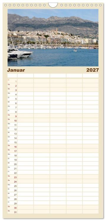 Produktbild: Familienplaner 2027 - Costa Blanca - Spaniens wei&szlig;e K&uuml;ste mit 5 Spalten (Wandkalender, 21 x 45 cm) CALVENDO