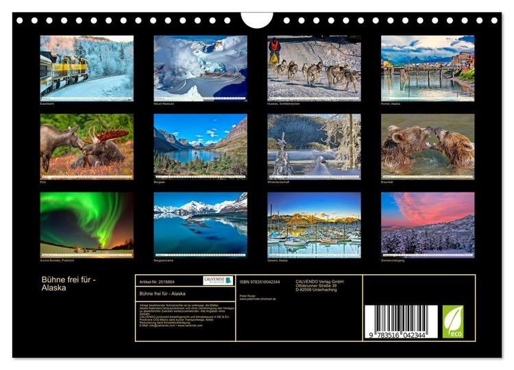 Produktbild: B&uuml;hne frei f&uuml;r - Alaska (Wandkalender 2026 DIN A4 quer), CALVENDO Monatskalender