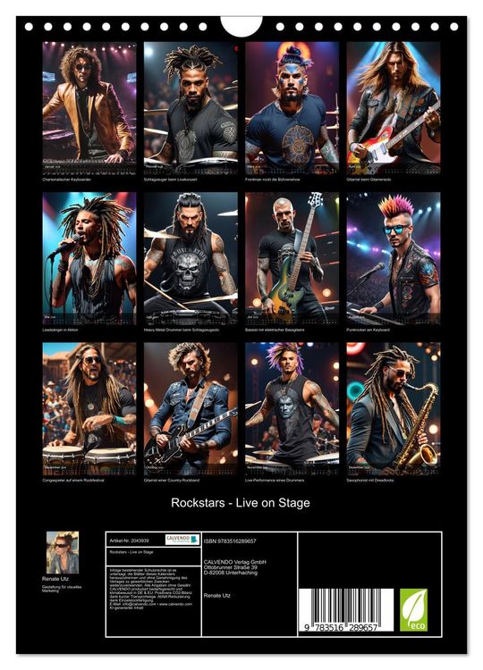Produktbild: Rockstars - Live on Stage (Wandkalender 2026 DIN A4 hoch), CALVENDO Monatskalender