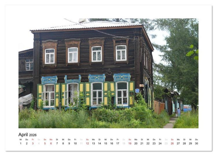 Produktbild: Holzh&auml;user in Irkutsk (Tischkalender 2026 DIN A5 quer), CALVENDO Monatskalender