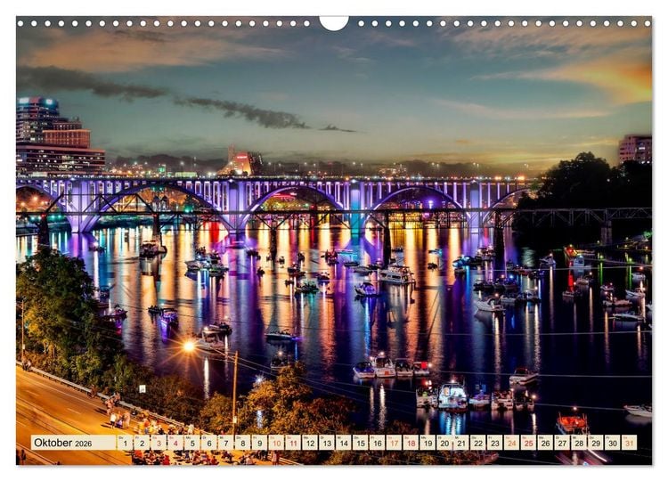 Produktbild: Metropolen - Nacht Skylines (Wandkalender 2026 DIN A3 quer), CALVENDO Monatskalender