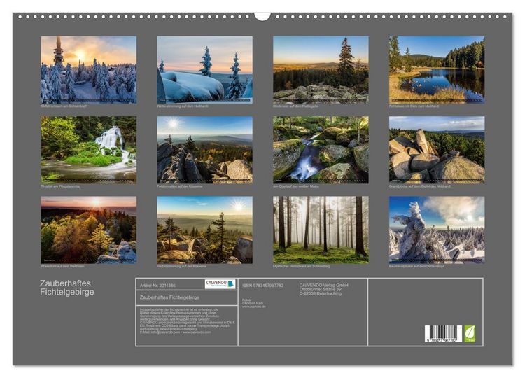 Produktbild: Zauberhaftes Fichtelgebirge (Wandkalender 2026 DIN A2 quer), CALVENDO Monatskalender