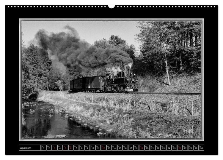 Produktbild: Unter Dampf - Mit der Pre&szlig;nitztalbahn durchs Erzgebirge (Wandkalender 2026 DIN A2 quer), CALVENDO Monatskalender