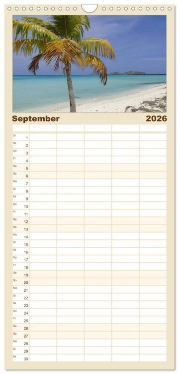 Produktbild: Familienplaner 2026 - Urlaubstr&auml;ume mit 5 Spalten (Wandkalender, 21 x 45 cm) CALVENDO