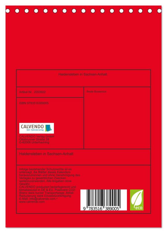 Produktbild: Haldensleben in Sachsen-Anhalt (Tischkalender 2026 DIN A5 hoch), CALVENDO Monatskalender
