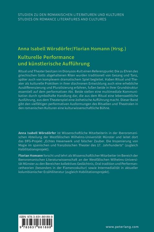 Produktbild: Kulturelle Performance und k&uuml;nstlerische Auff&uuml;hrung