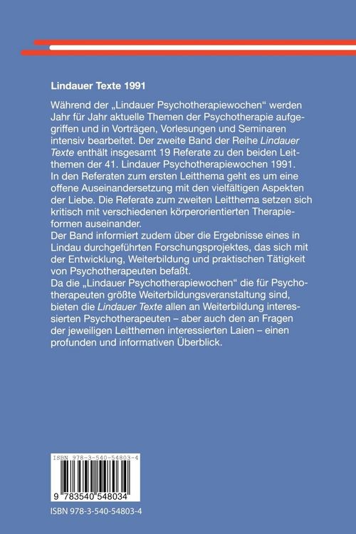 Produktbild: Liebe und Psychotherapie Der K&ouml;rper in der Psychotherapie Weiterbildungsforschung