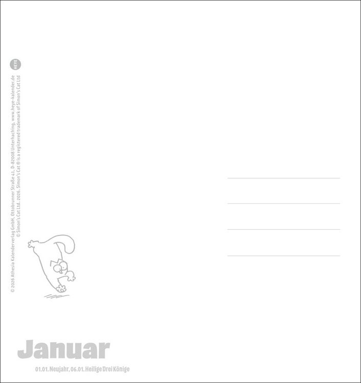 Produktbild: Simons Katze Postkartenkalender 2027