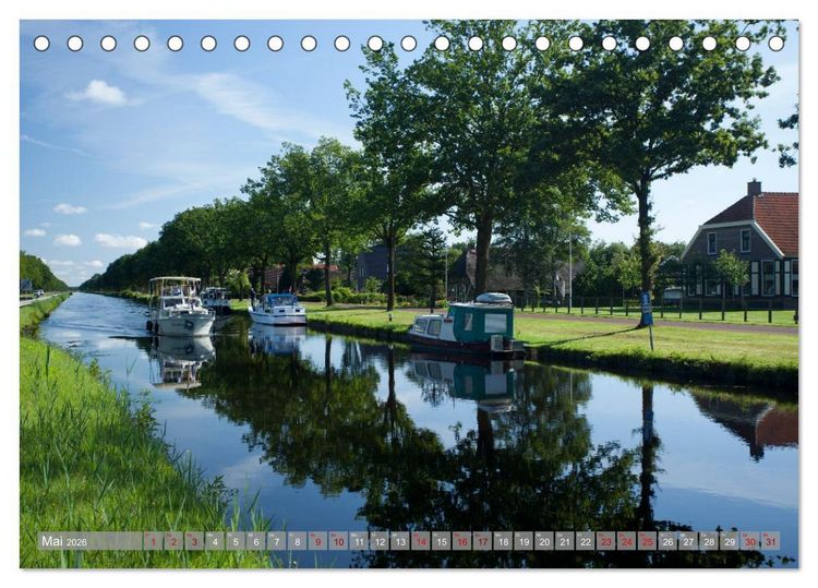 Produktbild: Hausbooturlaub Niederlande - Friesland und Groningen (Tischkalender 2026 DIN A5 quer), CALVENDO Monatskalender