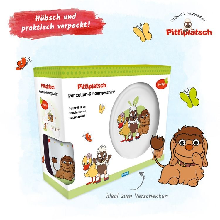 Produktbild: Tr&ouml;tsch Pittiplatsch und Freunde Geschirrset aus Porzellan