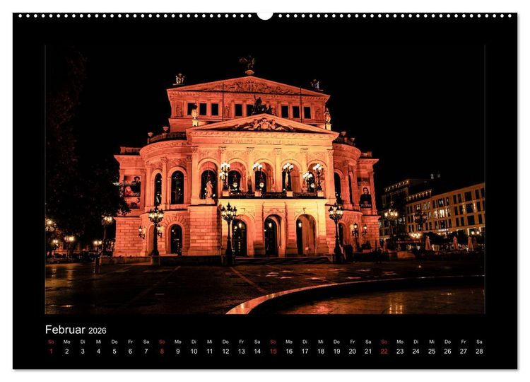 Produktbild: Frankfurt bei Nacht 2026 (Wandkalender 2026 DIN A2 quer), CALVENDO Monatskalender
