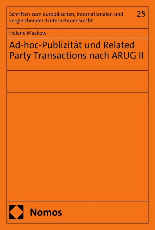 Produktbild: Ad-hoc-Publizit&auml;t und Related Party Transactions nach ARUG II
