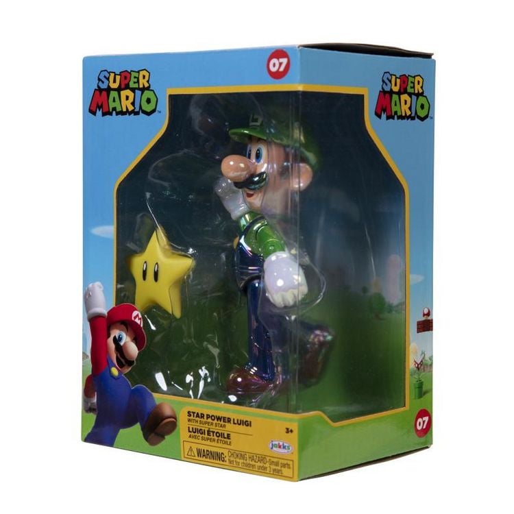 Produktbild: Nintendo Super Mario Figur Luigi w/ Star in Sammlerbox, 10 cm