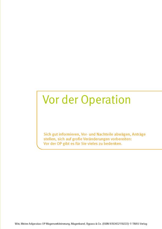 Produktbild: Meine Adipositas-OP. Magenverkleinerung, Magenband, Bypass & Co.
