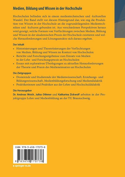 Produktbild: Medien, Bildung und Wissen in der Hochschule
