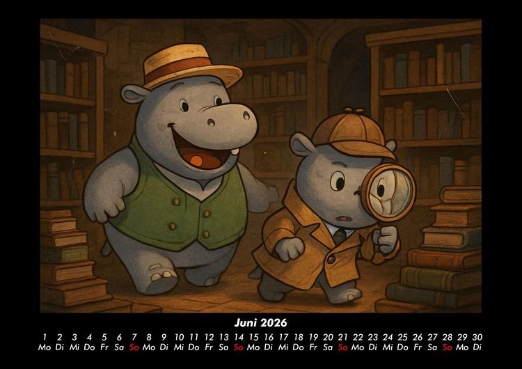 Produktbild: Sash & Sashito - Detektivmission durchs Jahr 2026 Fotokalender DIN A3