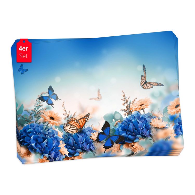 Produktbild: Tischsetmacher Tischsets Fr&uuml;hlingswiese mit Schmetterling, aus hochwertigem Vinyl (4 St&uuml;ck), 44 x 32 cm