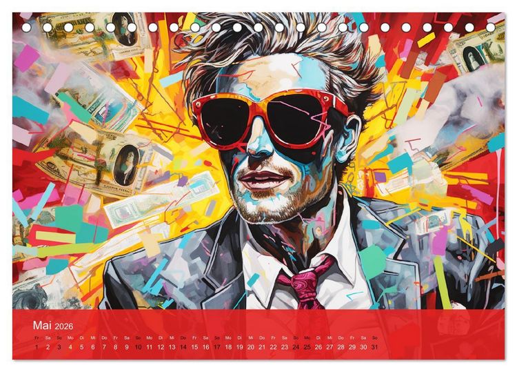 Produktbild: Pop-Art. Eine Reise in coolen Illustrationen (Tischkalender 2026 DIN A5 quer), CALVENDO Monatskalender