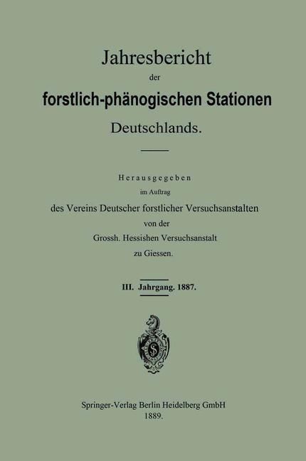 Produktbild: Jahresbericht der forstlich-ph&auml;nologischen Stationen Deutschlands
