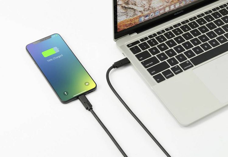 Produktbild: Renkforce USB-C&reg; Kabel USB4&reg; USB-C&reg; Stecker, USB-C&reg; Stecker 1.00 m Schwarz doppelt geschirmt RF-5241746