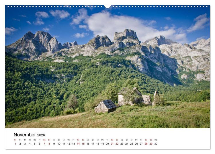 Produktbild: Verfluchtes Gebirge - Peaks of the Balkans - Wandern im Prokletije-Gebirge, Kosovo, Montenegro, Albanien (Wandkalender 2026 DIN A2 quer), CALVENDO Monatskalender
