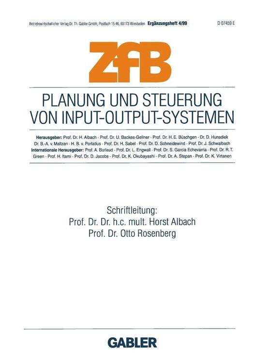 Produktbild: Planung und Steuerung von Input-Output-Systemen